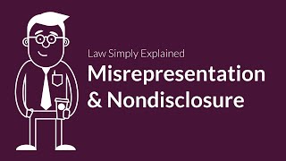 Misrepresentation and Nondisclosure  Contracts  Defenses amp Excuses [upl. by Ahteral]