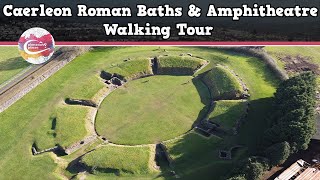 CAERLEON ROMAN BATHS amp AMPHITHEATRE WALES  Walking Tour  Pinned on Places [upl. by Gambell]