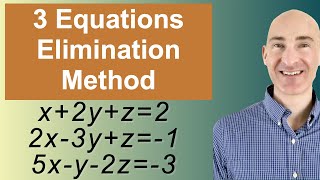 Solving Systems of 3 Equations Elimination [upl. by Levitus]