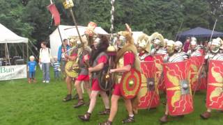 Roman Reenactment at the Amphitheatre in Caerleon Marching In [upl. by Bast]